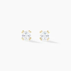 Boucles D'oreilles Puces Or Jaune Doreen Oxydes De Zirconium