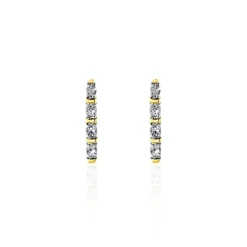 Boucles D'oreilles Puces Or Jaune Puces Judy Diamants