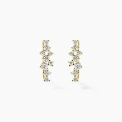 Boucles D'oreilles Puces Orlando Or Jaune Diamant Synthétique