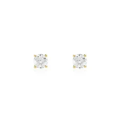 Boucles D'oreilles Puces Or Jaune Aphrodite Diamants