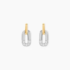 Boucles D'Oreilles Puces Or Jaune Oxyde De Zirconium