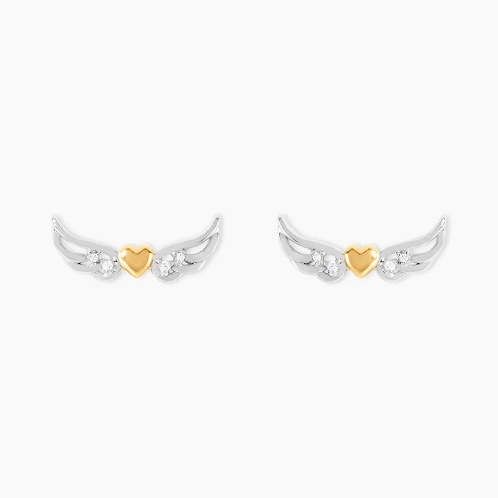 Boucles D'Oreilles Puces Or Jaune Oxyde De Zirconium
