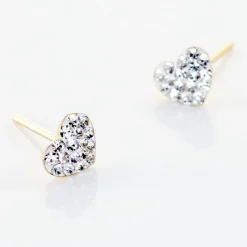 Boucles D'oreilles Puces Or Jaune Ianuaria Cristal