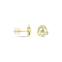 Boucles D'oreilles Puces Or Jaune Afua Diamants