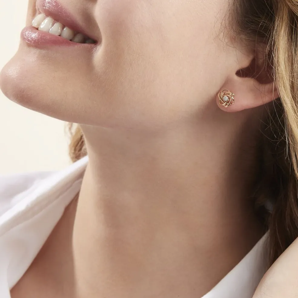 Boucles D'oreilles Puces Or Jaune Afua Diamants