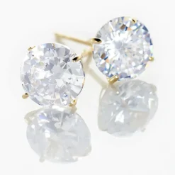 Boucles D'oreilles Puces Or Jaune Katherina Oxyde De Zirconium