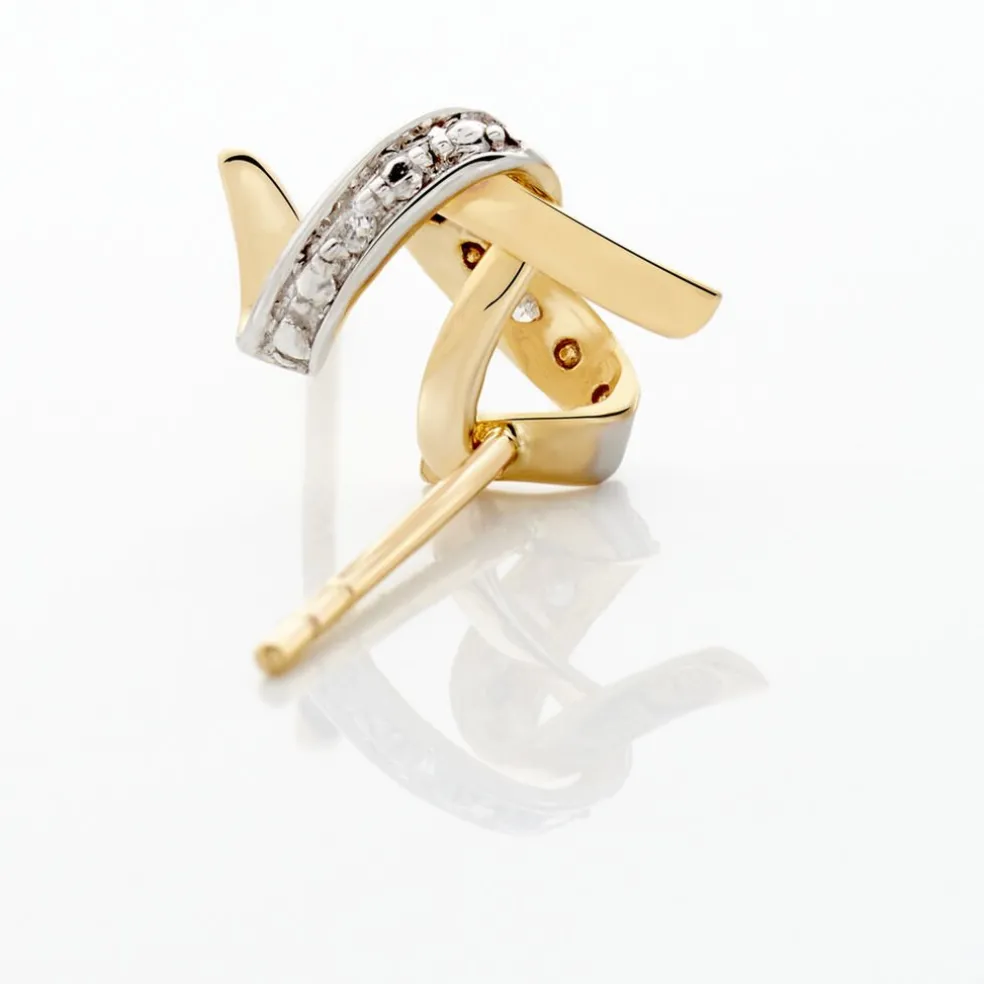 Boucles D'oreilles Puces Ouassima Or Jaune Diamant