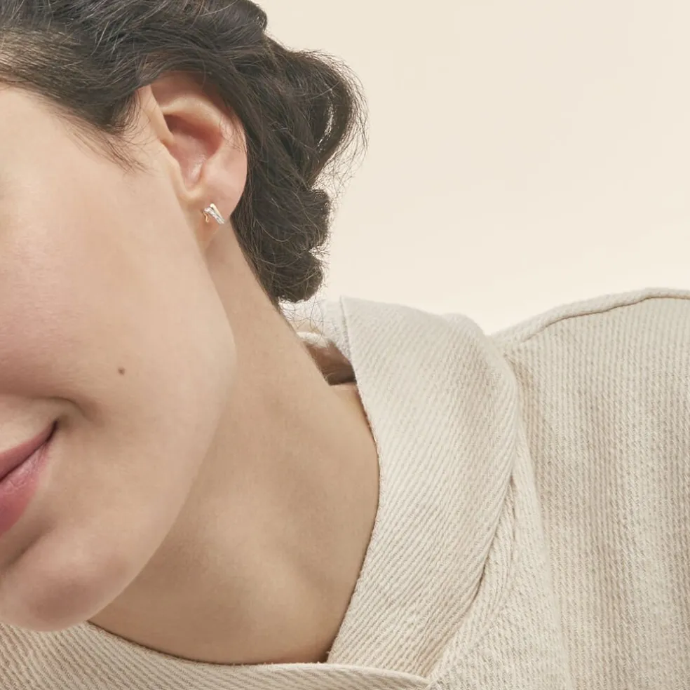 Boucles D'oreilles Puces Ouassima Or Jaune Diamant