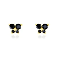 Boucles D'oreilles Puces Or Jaune Oxydes De Zirconium