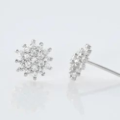 Boucles D'oreilles Puces Or Blanc Kristel Oxydes De Zirconium