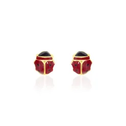 Boucles D'oreilles Puces Or Jaune Helidie Email