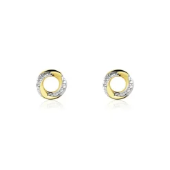 Boucles D'oreilles Puces Or Jaune Pamila Diamants