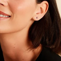 Boucles D'oreilles Puces Or Jaune Oxyde De Zirconium