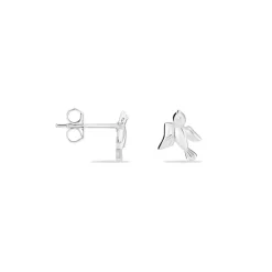 Boucles D'oreilles Puces Osie Argent Blanc