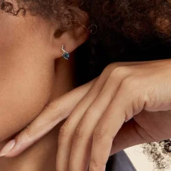 Boucles D'oreilles Puces Or Jaune Clothilde Topaze Et Oxydes