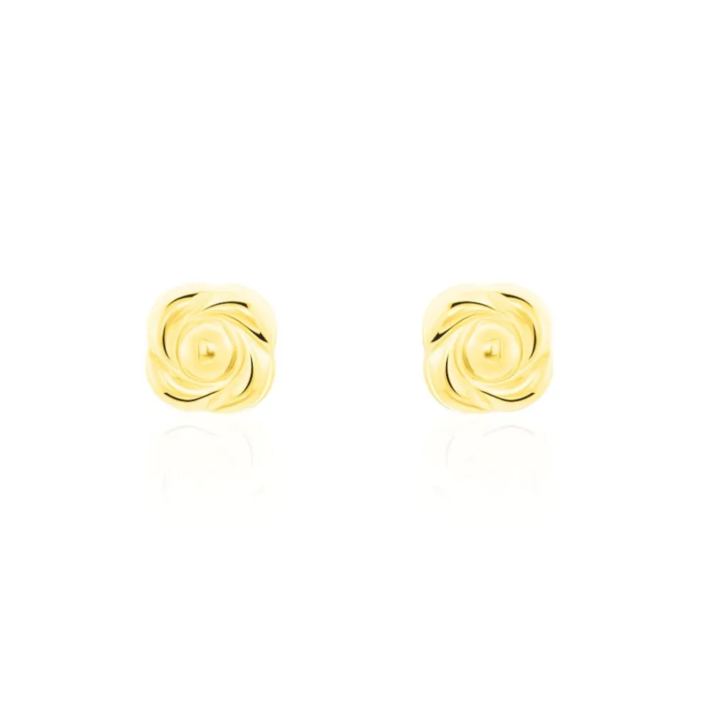 Boucles D'oreilles Puces Philine Fleur Or Jaune