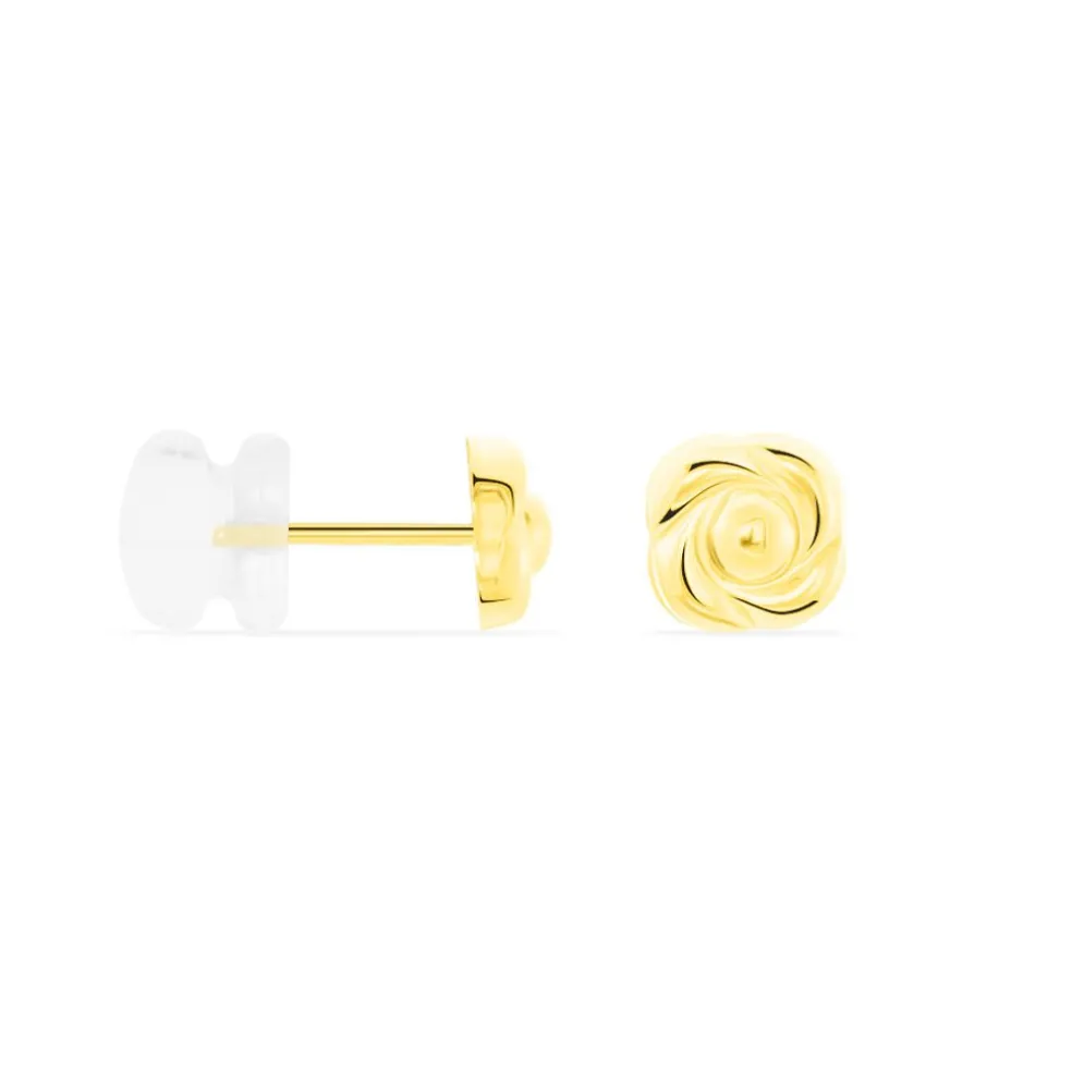 Boucles D'oreilles Puces Philine Fleur Or Jaune