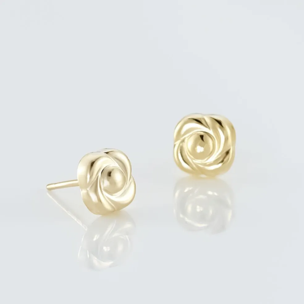 Boucles D'oreilles Puces Philine Fleur Or Jaune