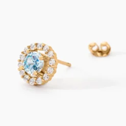 Boucles D'oreilles Puces Plaqué Or Radbod Pierres Artificielles Oxydes