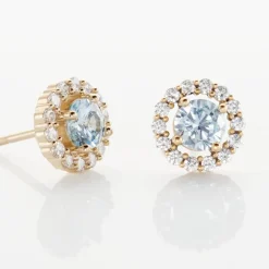 Boucles D'oreilles Puces Plaqué Or Radbod Pierres Artificielles Oxydes