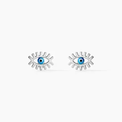 Boucles D'oreilles Puces Parad'eyes Argent Blanc