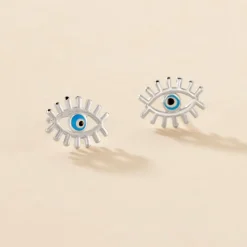Boucles D'oreilles Puces Parad'eyes Argent Blanc