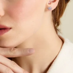 Boucles D'oreilles Puces Parad'eyes Argent Blanc