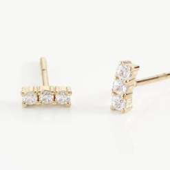 Boucles D'oreilles Puces Plaqué Or Jaune Alodia Oxydes De Zirconium