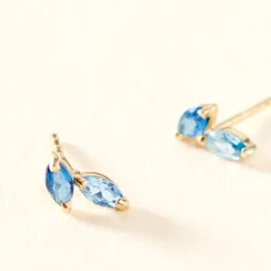 Boucles D'oreilles Puces Pelya Or Jaune Oxyde De Zirconium