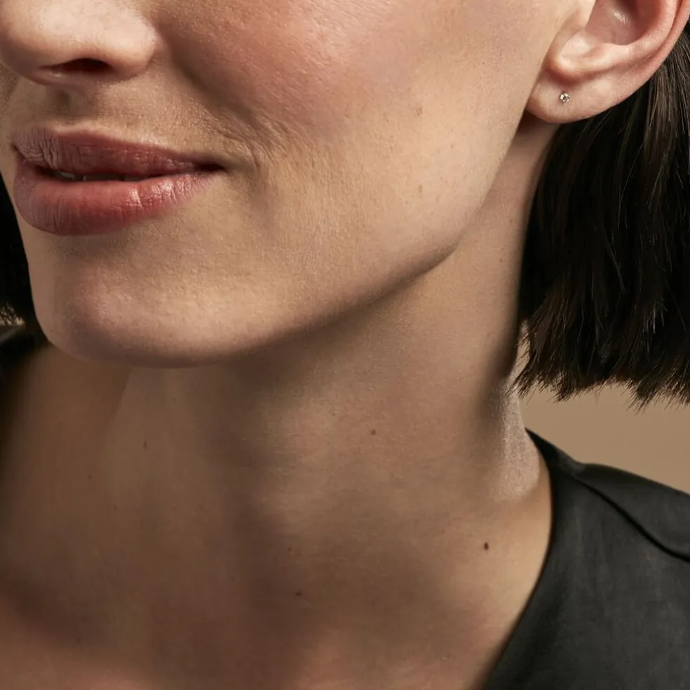 Boucles D'oreilles Puces Pepita Or Jaune Oxyde De Zirconium