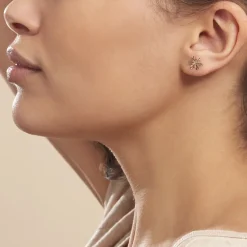 Boucles D'oreilles Puces Philine Fleur Or Jaune