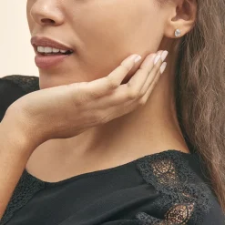 Boucles D'oreilles Puces Prudencia Or Jaune Topaze