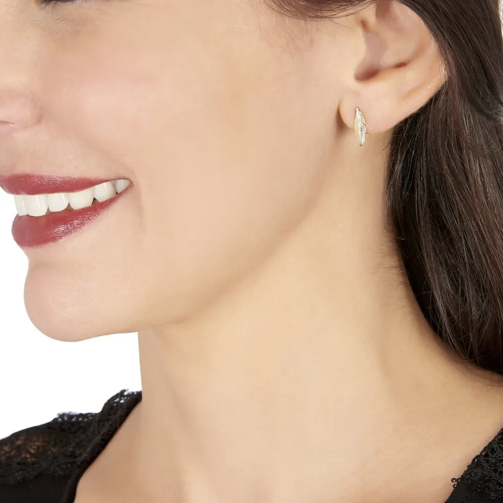 Boucles D'oreilles Puces Paola Or Jaune Diamant