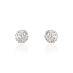 Boucles D'oreilles Puces Perta Argent Blanc Oxyde De Zirconium