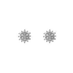 Boucles D'oreilles Puces Platine Alden Diamants