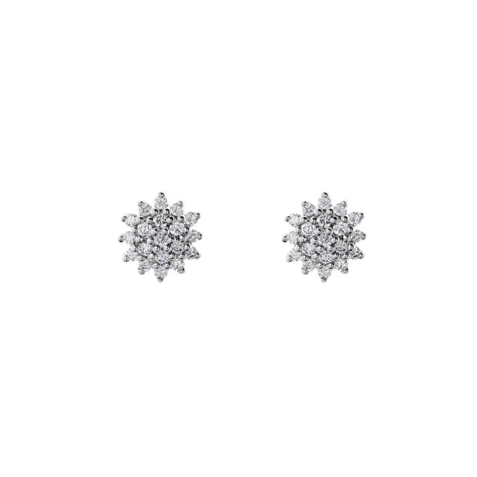 Boucles D'oreilles Puces Platine Alden Diamants