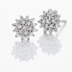 Boucles D'oreilles Puces Platine Alden Diamants