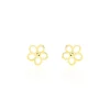 Boucles D'oreilles Puces Philine Fleur Or Jaune