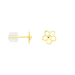 Boucles D'oreilles Puces Philine Fleur Or Jaune