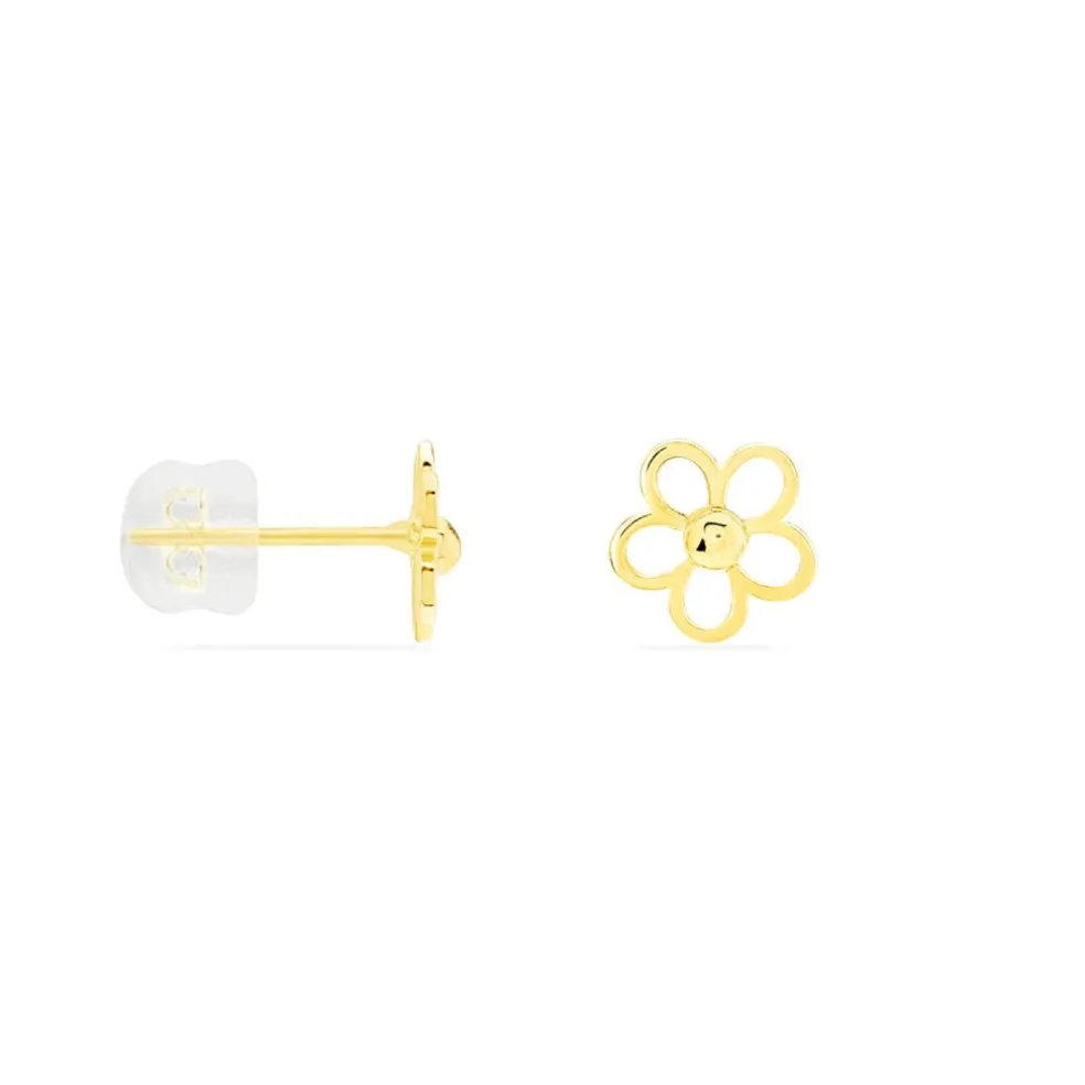 Boucles D'oreilles Puces Philine Fleur Or Jaune