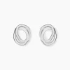 Boucles D'Oreilles Puces Paros Argent Blanc