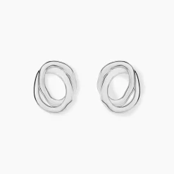 Boucles D'Oreilles Puces Paros Argent Blanc