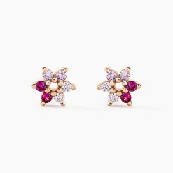 Boucles D'oreilles Puces Pavel Argent Rose Oxyde De Zirconium