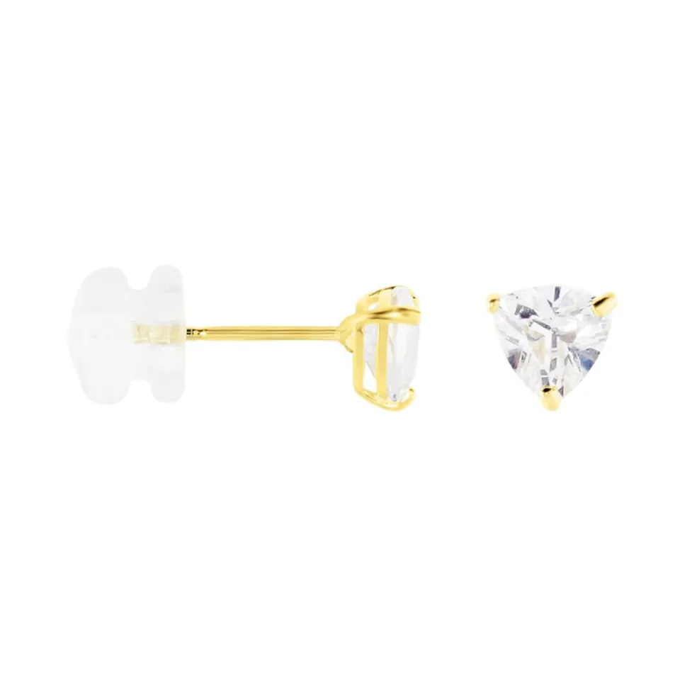 Boucles D'oreilles Puces Poinsettia Or Jaune Oxyde