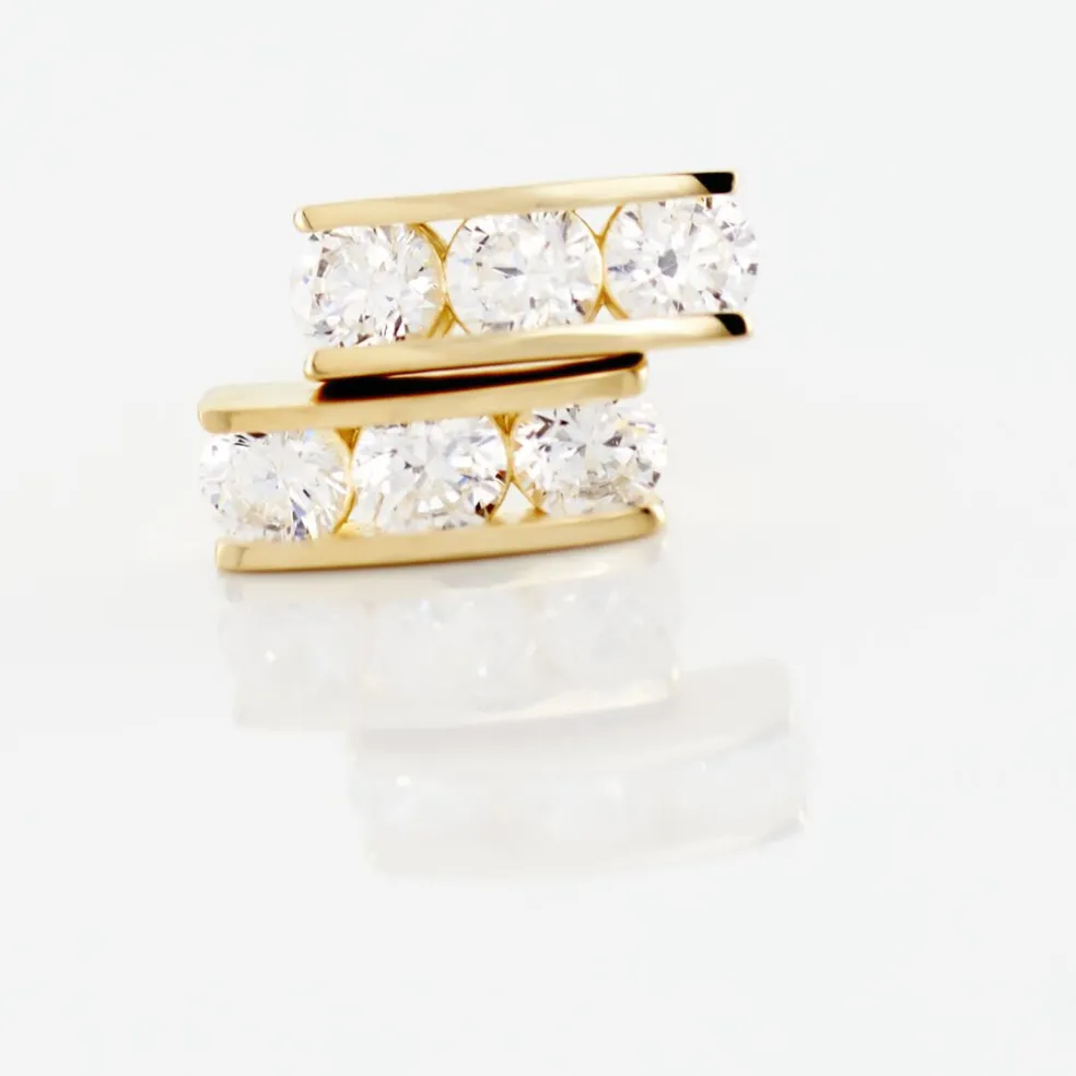 Boucles D'oreilles Puces Rachilda Or Jaune Oxyde De Zirconium