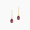 Boucles D'oreilles Puces Rhodolite Kayline Or Jaune Rhodolite