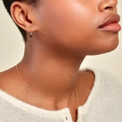 Boucles D'oreilles Puces Rhodolite Kayline Or Jaune Rhodolite