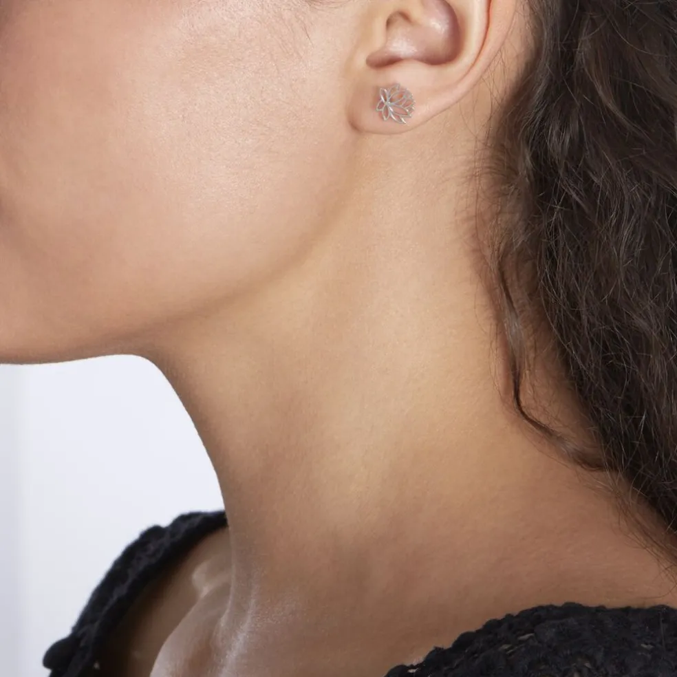 Boucles D'oreilles Puces Rosita Argent Blanc