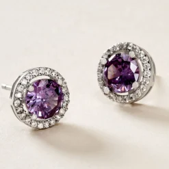 Boucles D'oreilles Puces Rio Argent Blanc Oxyde