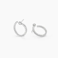 Boucles D'oreilles Puces Raffaela Argent Blanc Oxyde De Zirconium